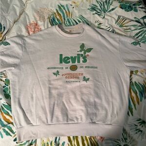 Levi's Cream and Green Graphic Sweatshirt